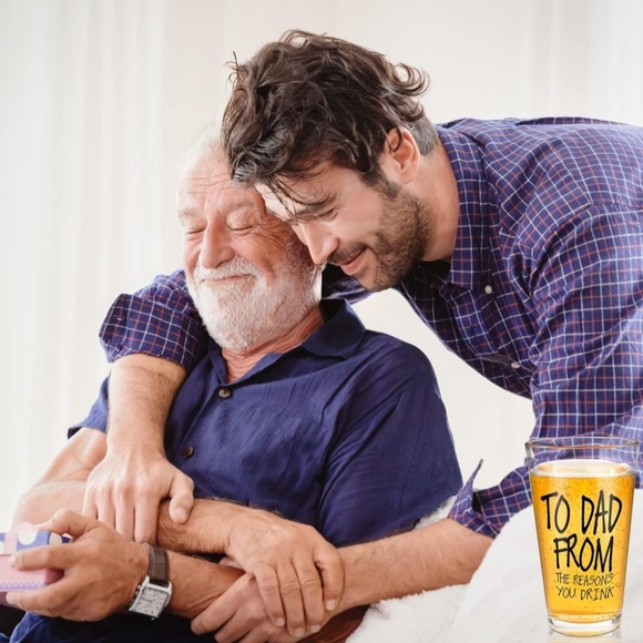 16 OZ Funny Beer Glass Gifts for Dad Men Grandpa Stepdad Father in Law Husband - Picture 6 of 6